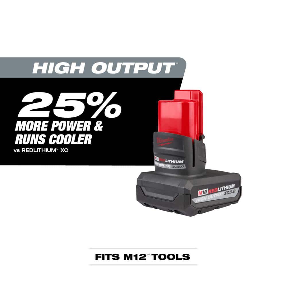 M12 FUEL 12V Lithium-Ion Brushless Cordless 3 in. Cut Off Saw w/M12 XC 5.0 Ah Battery (2-Pack) Starter Kit and Charger
