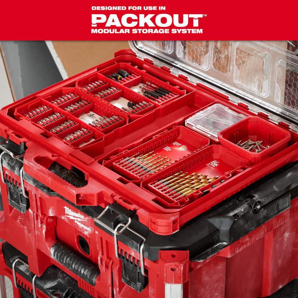 SHOCKWAVE Impact Duty Alloy Steel Drill, Drive and Fastening Bit Set with PACKOUT Accessory Case (75-Piece)