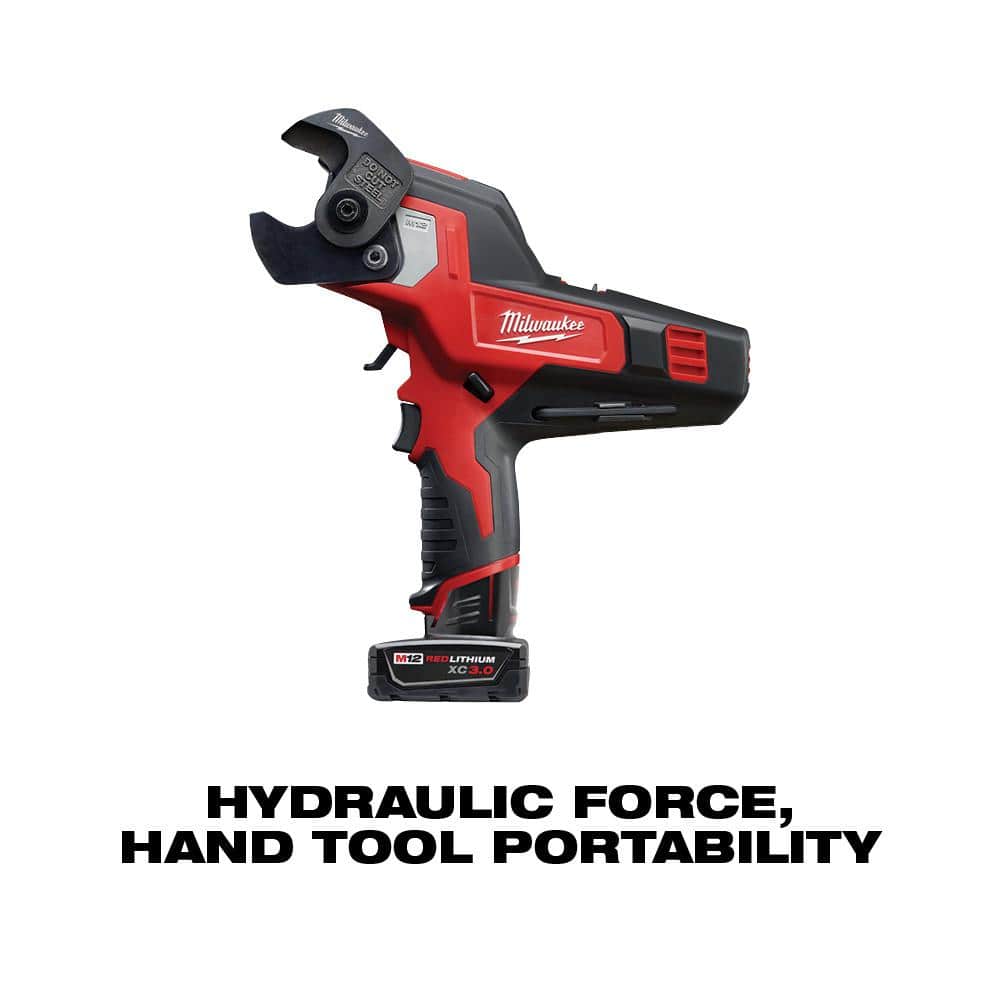 M12 12V Lithium-Ion Cordless 600 MCM Cable Cutter Kit with One 3.0Ah Battery, Charger and Hard Case