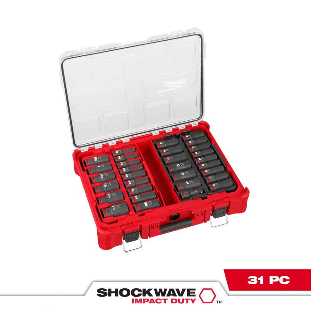 SHOCKWAVE Impact-Duty 1/2 in. Drive Metric and SAE Deep Well Impact PACKOUT