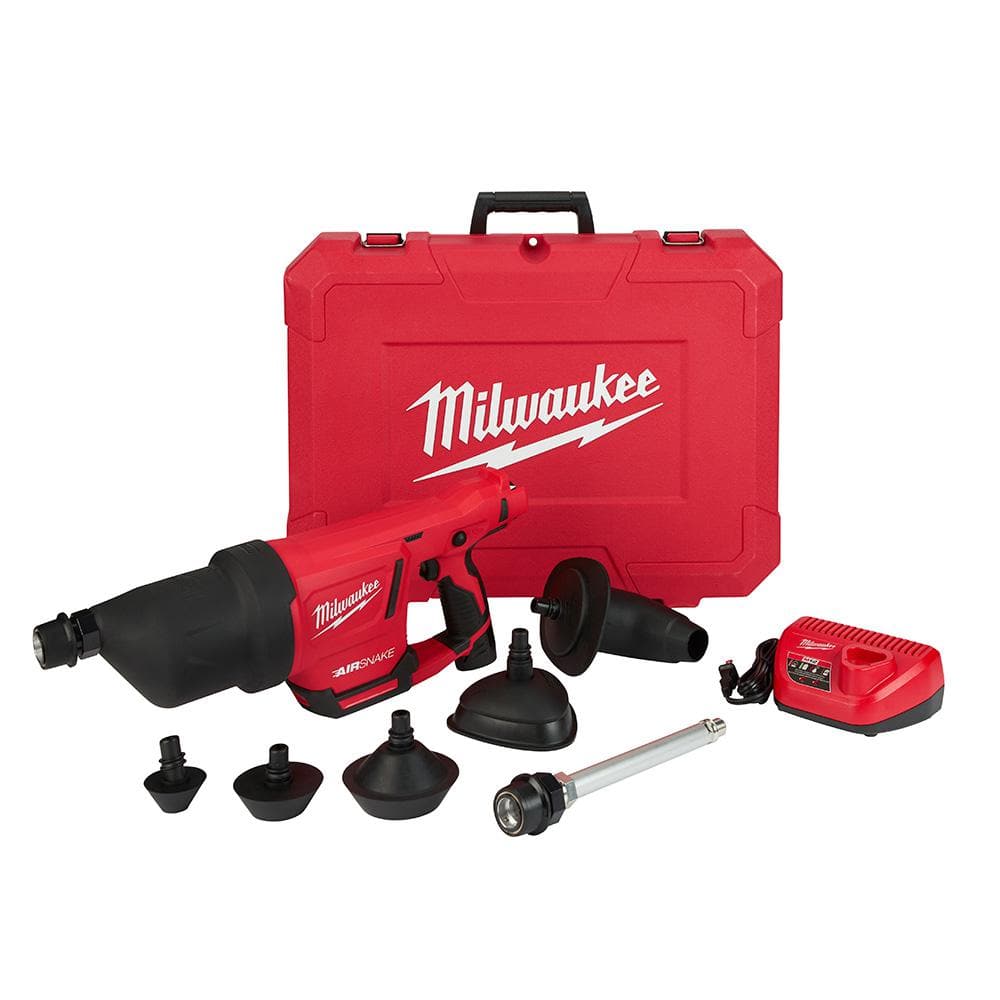 M12 12-Volt Lithium-Ion Cordless Drain Cleaning Airsnake Air Gun Kit with (1)
