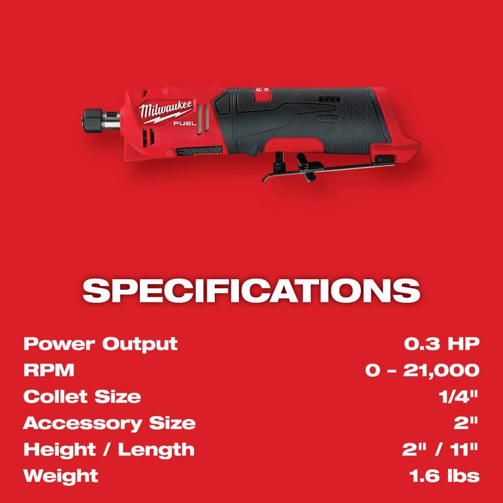 M12 FUEL 12V Lithium-Ion Brushless Cordless 1/4 in. Straight Die Grinder (Tool-Only)