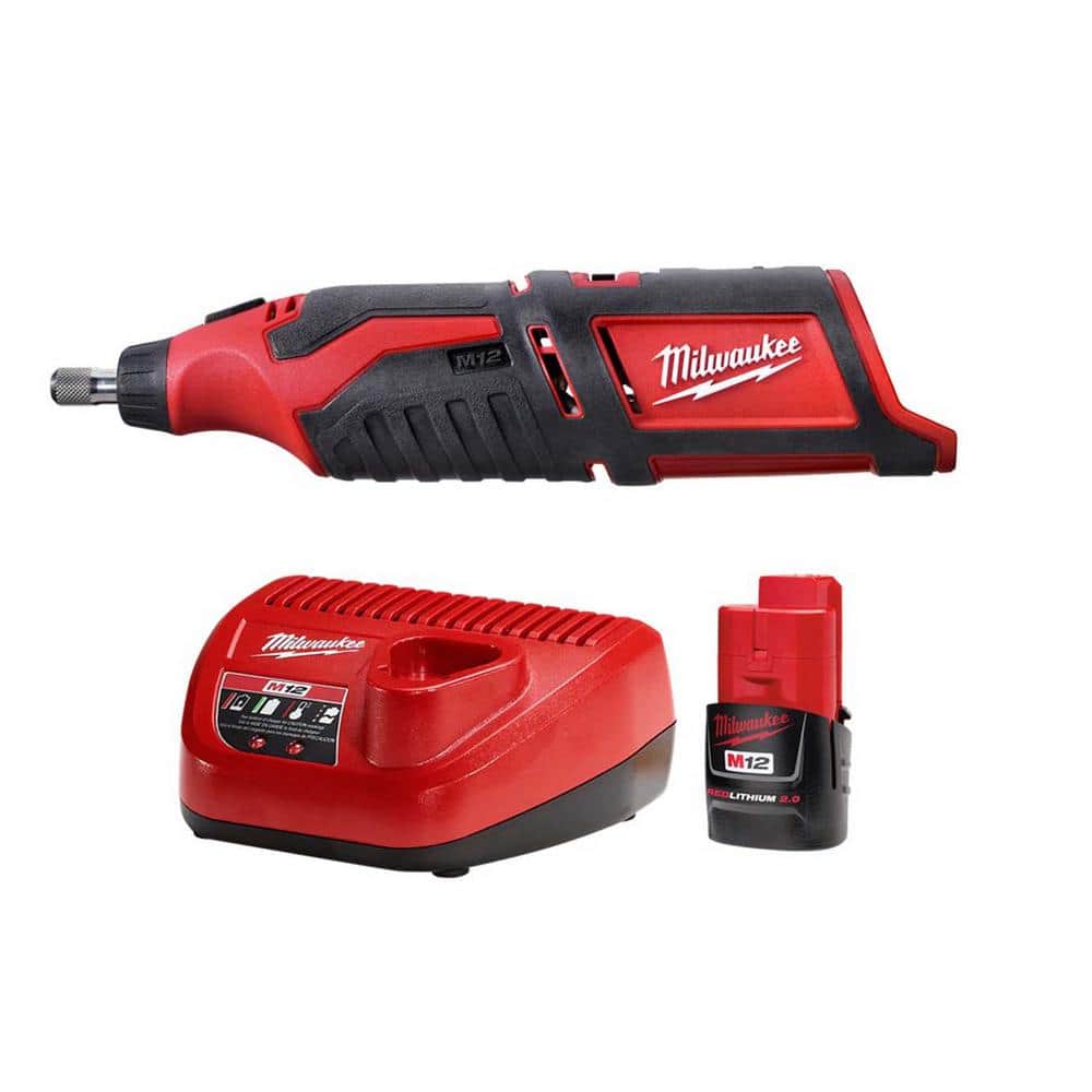 M12 12V Lithium-Ion Cordless Rotary Tool w/Compact Battery Pack 2.0Ah and
