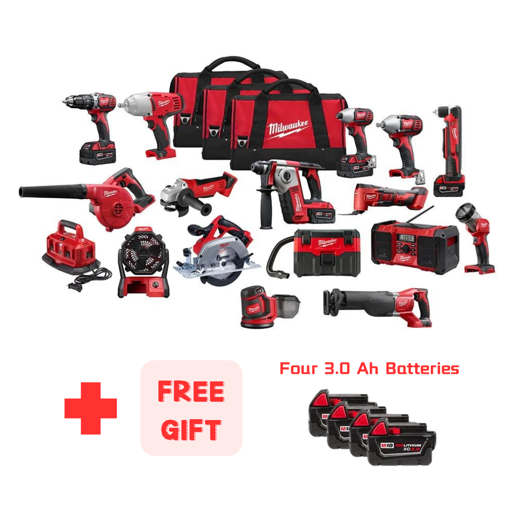 M18 18-Volt Lithium-Ion Cordless Combo Tool Kit (16-Tool) Ships today. Arrives