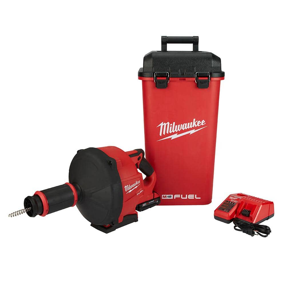 M18 FUEL 18-Volt Lithium-Iron Cordless Plumbing Drain Snake Auger Kit with w/