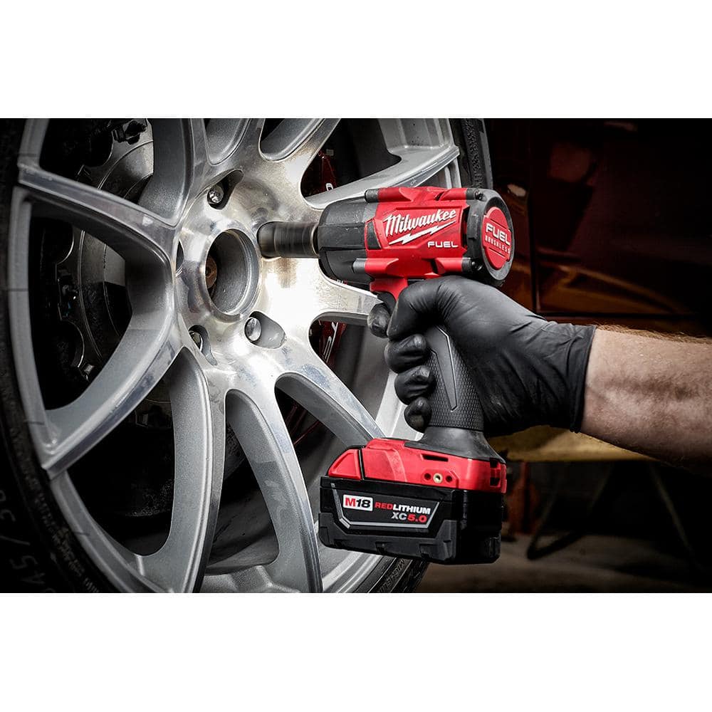 M18 FUEL Gen-2 18V Lithium-Ion Brushless Cordless Mid Torque 1/2 in. Impact w/Fring w/5.0 ah Resistant Battery
