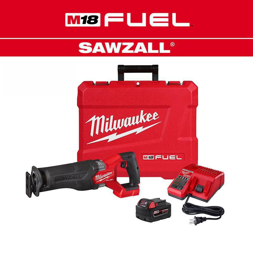 M18 FUEL 18V Lithium-Ion Brushless Cordless SAWZALL Reciprocating Saw Kit W/one