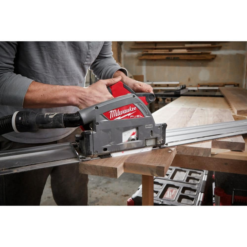 M18 FUEL 18V Li-Ion Cordless Brushless 6-1/2 in. Plunge Cut Track Saw w/ 55 in.