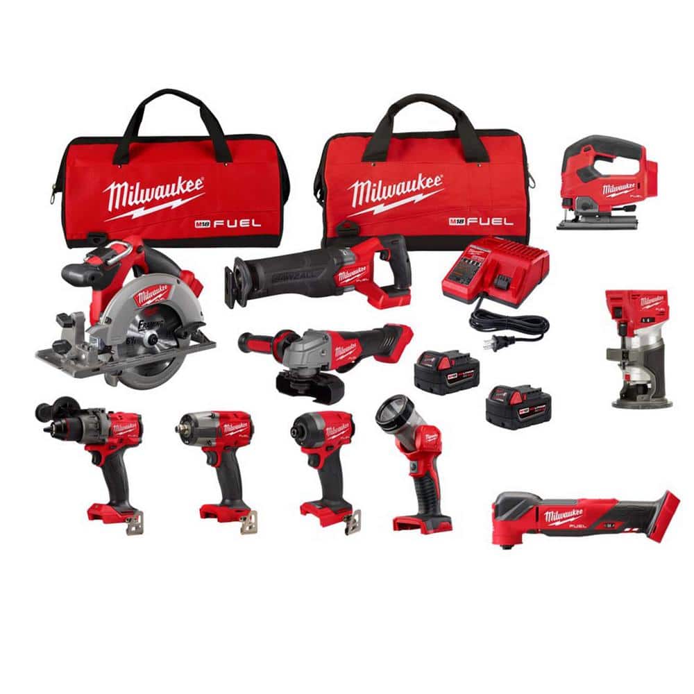 M18 FUEL 18V Lithium-Ion Brushless Cordless Combo Kit W/(2) 5.0Ah Batteries,