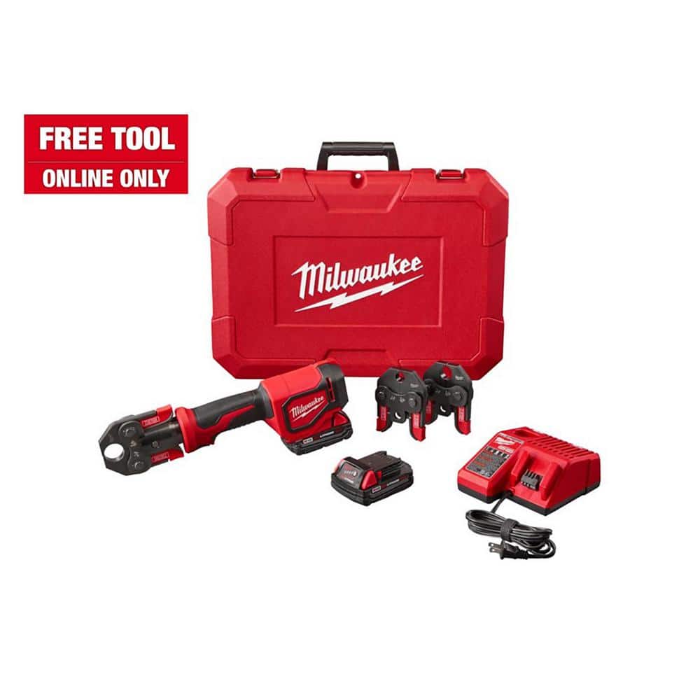 M18 18V Lithium-Ion Cordless Short Throw Press Tool Kit with 3 PEX Crimp Jaws