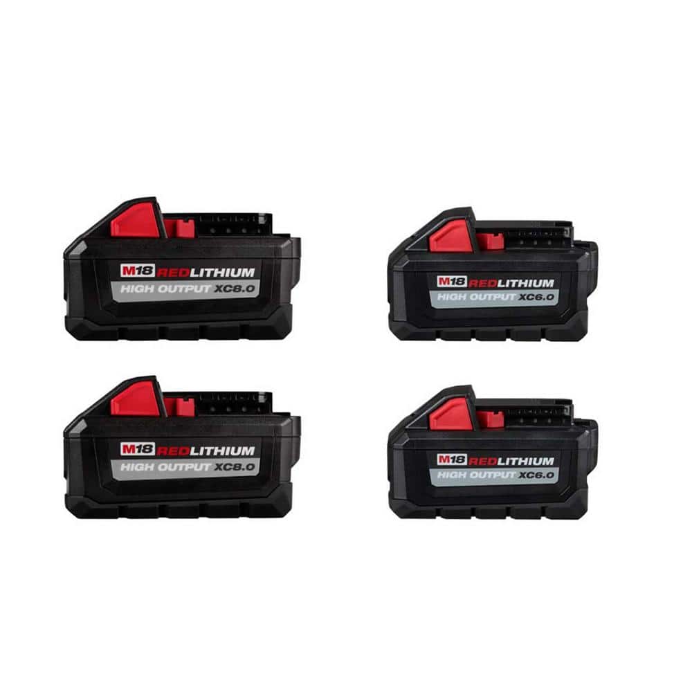 M18 18-Volt Lithium-Ion HIGH OUTPUT XC 8.0Ah (2-Pack) and 6.0Ah Batteries