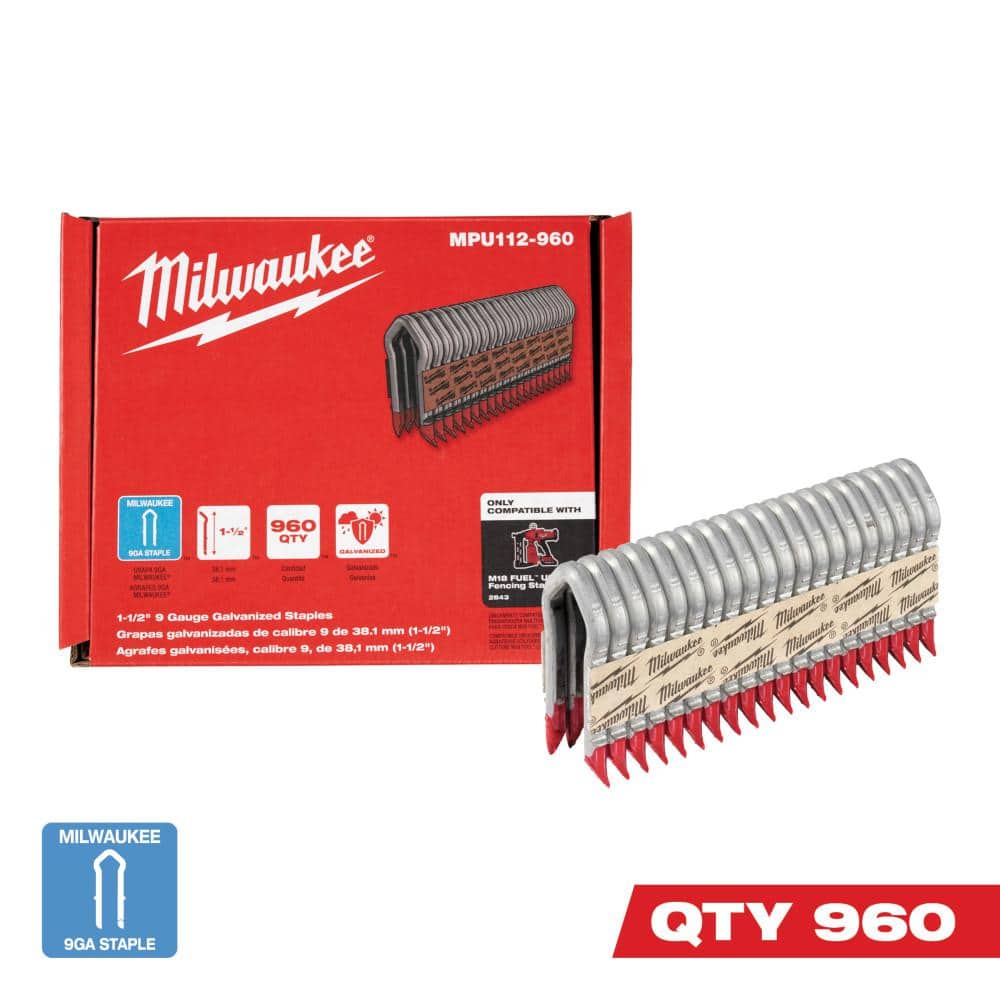 1-1/2 in. 9-Gauge Galvanized Staples for M18 FUEL Utility Fencing Stapler (960