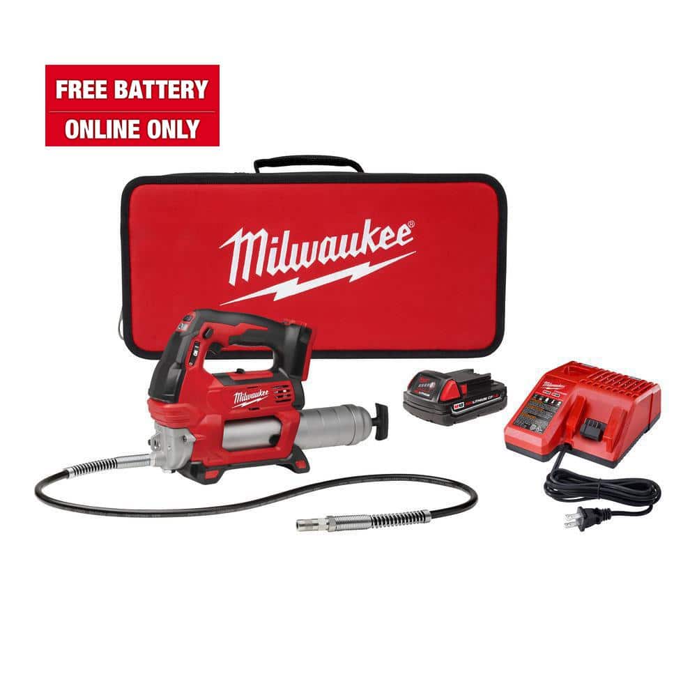 M18 18V Lithium-Ion Cordless Grease Gun 2-Speed with (1) 1.5Ah Batteries,