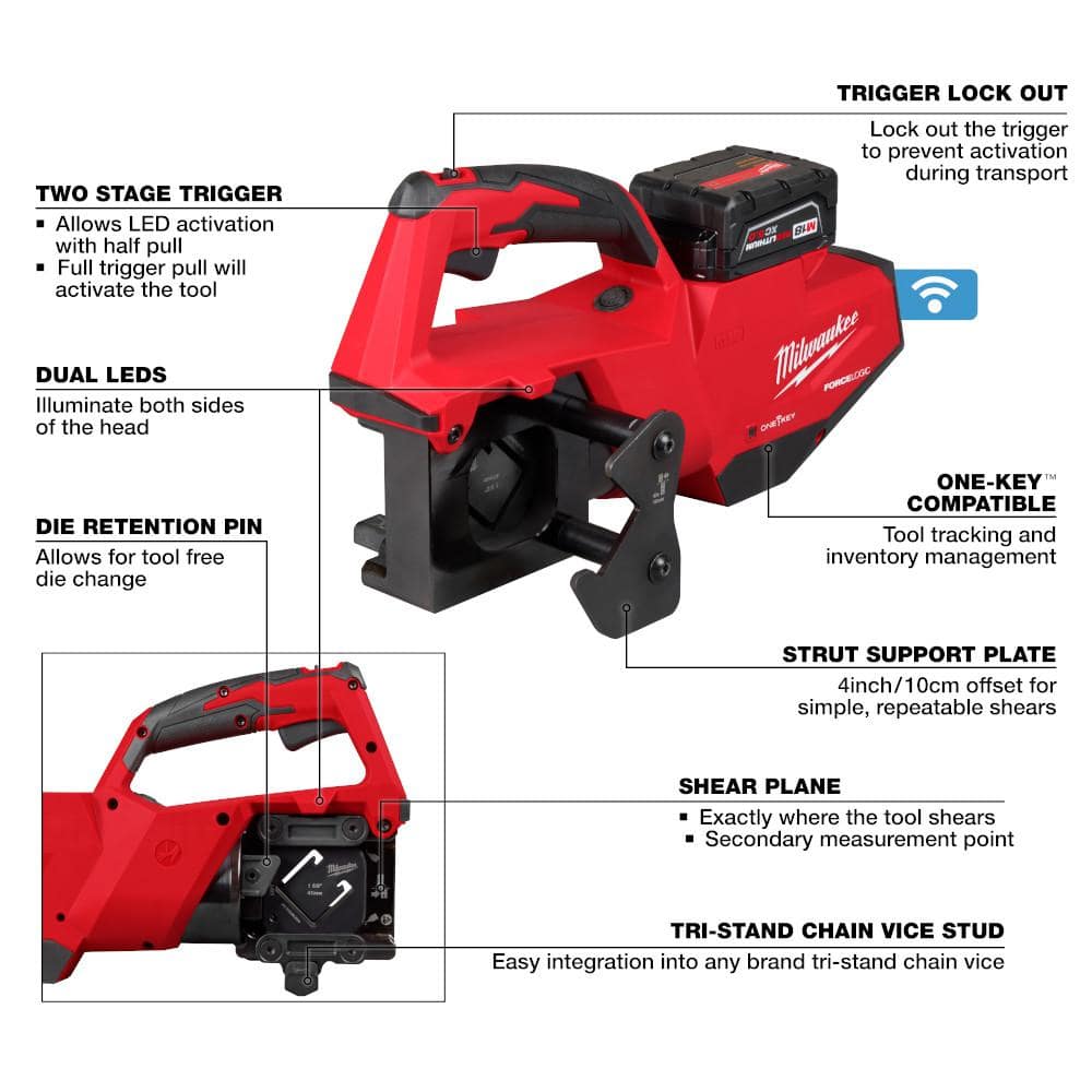 M18 18V Lithium-Ion Brushless Cordless FORCE LOGIC Single Channel Strut Shear