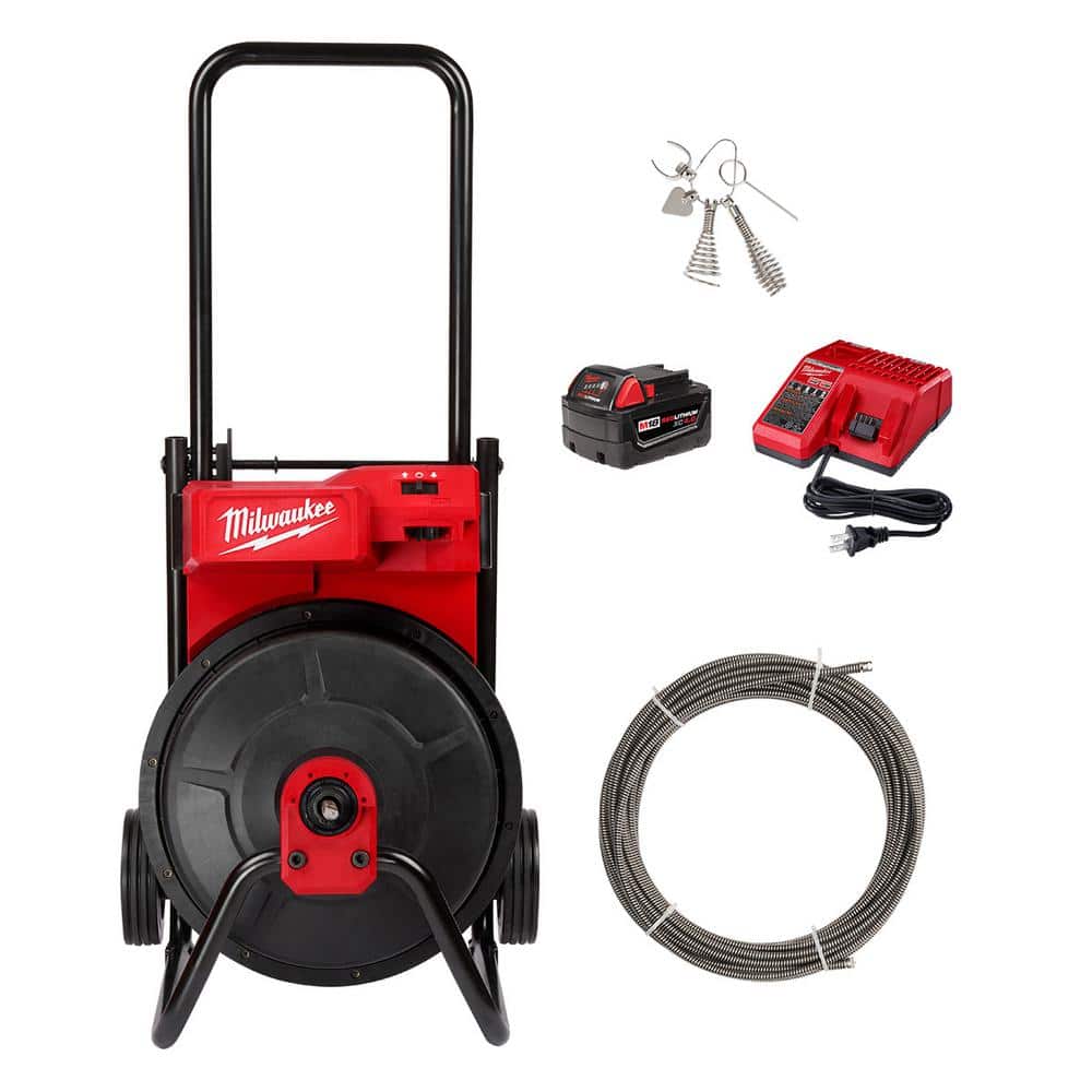M18 18V Lithium-Ion 3/8 in. x 75 ft. Cable Cordless Drain Cleaning Drum Machine