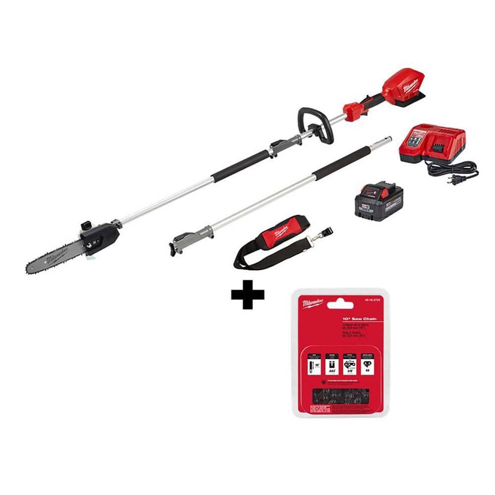 M18 FUEL 10 in. 18V Lithium-Ion Brushless Cordless Pole Saw Kit with 8.0 Ah