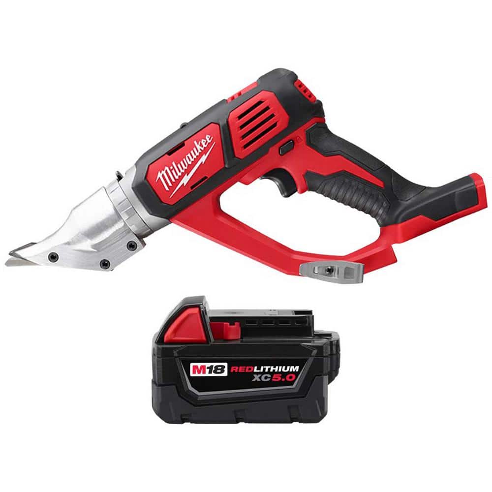 M18 18-Volt Lithium-Ion Cordless 18-Gauge Double Cut Metal Shear w/5.0 ah