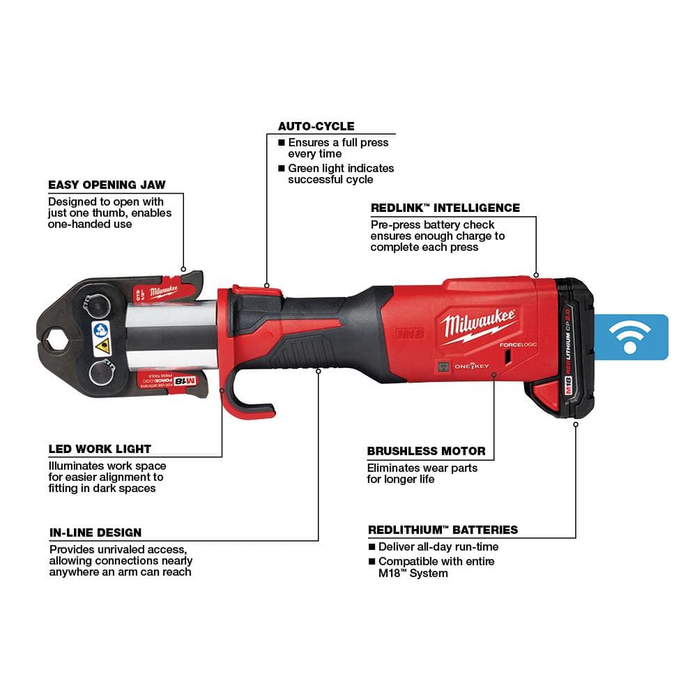M18 18-Volt Lithium-Ion Brushless Cordless FORCE LOGIC Press Tool (Tool-Only)