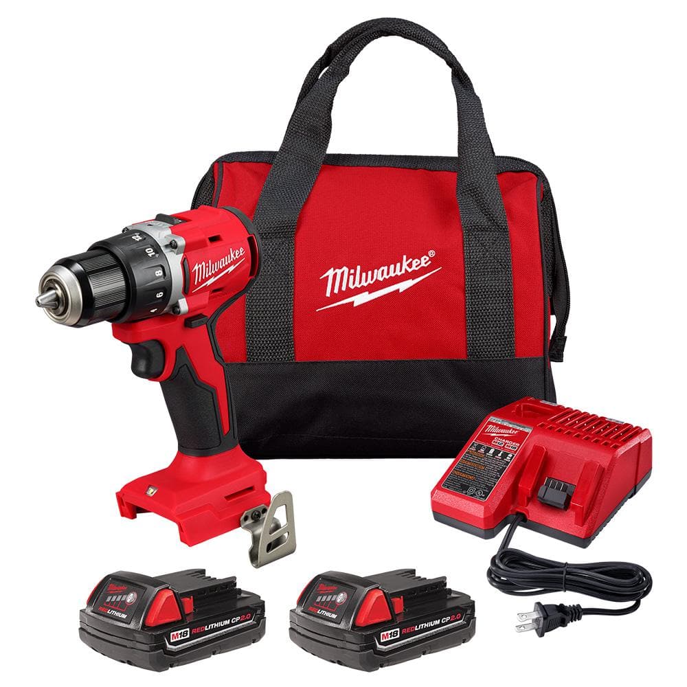 M18 18V Lithium-Ion Brushless Cordless 1/2 in. Compact Drill/Driver Kit with