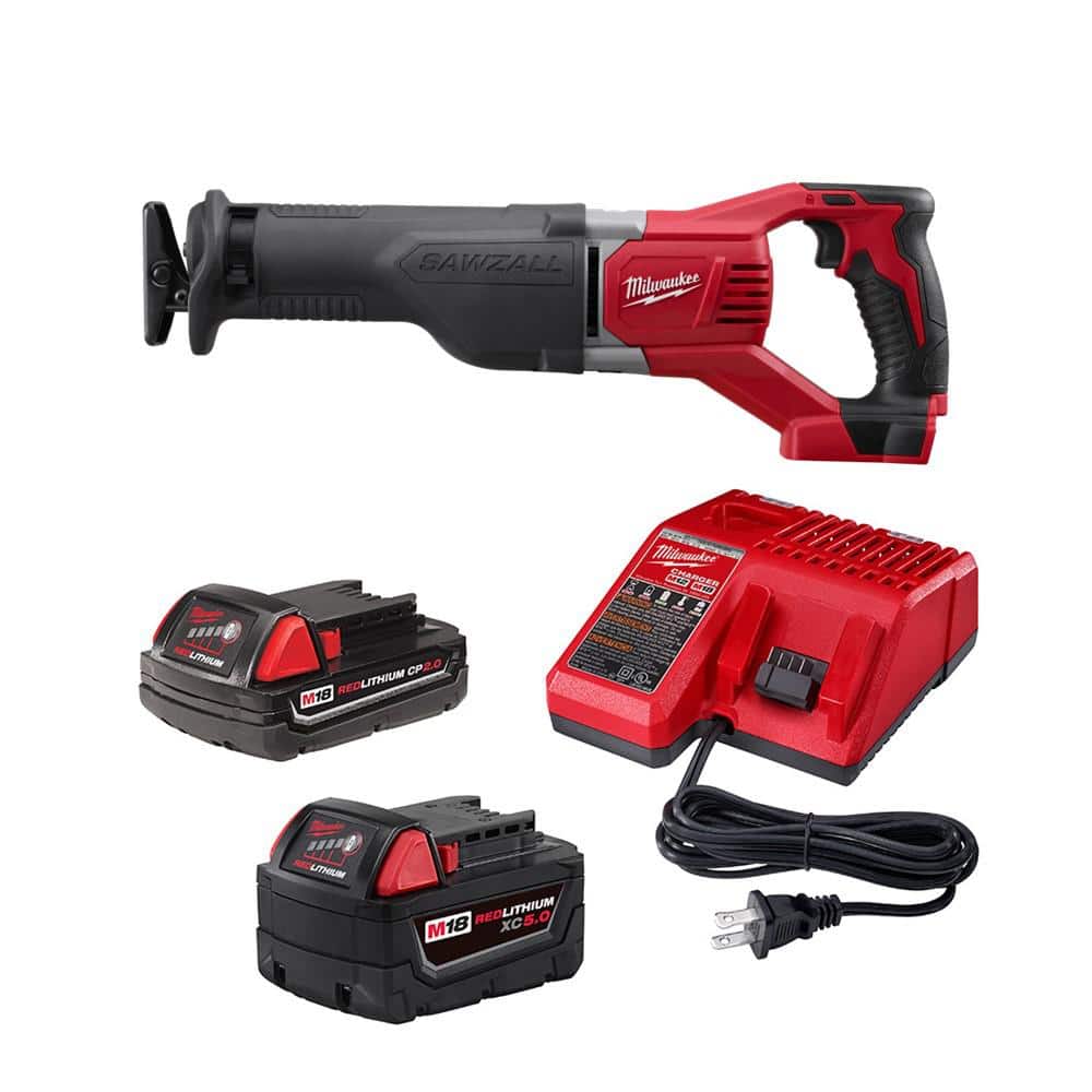 M18 18V Lithium-Ion Cordless SAWZALL Reciprocating Saw with (1) 5.0 Ah and (1)
