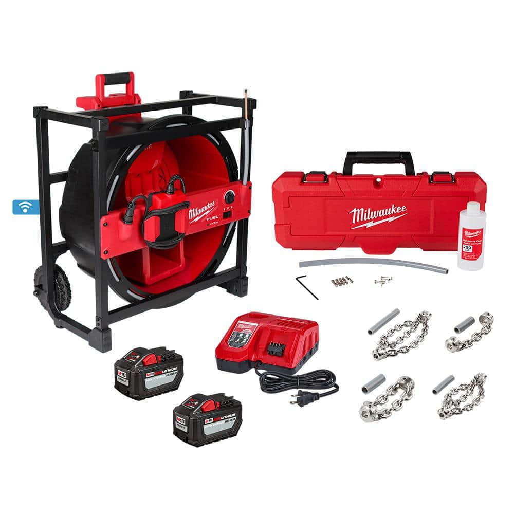 M18 18V Lithium-Ion Cordless High Speed Drain Cleaner with 5/16 in. x 75 ft.