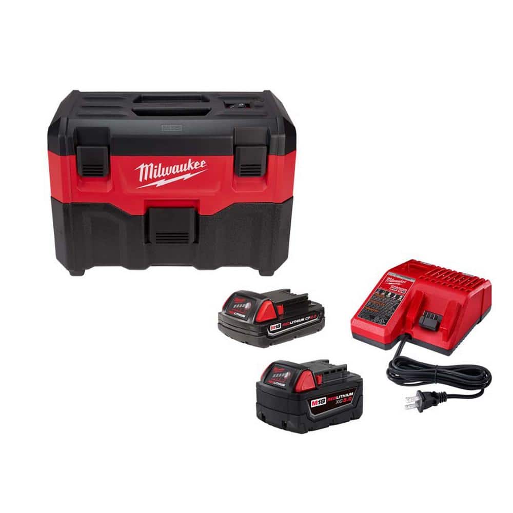 M18 18-Volt 2 Gal. Lithium-Ion Cordless Wet/Dry Vacuum w/One 5.0 Ah and One 2.0